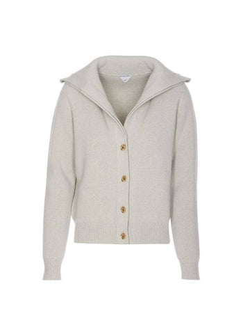 Compact Knot Button Wool Cardigan Moon - BOTTEGA VENETA - BALAAN 1