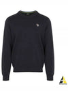 zebra patch crew neck knit top dark navy - PAUL SMITH - BALAAN 2