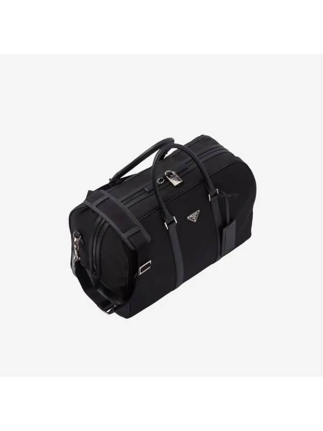 Re Nylon Saffiano Leather Duffel Bag Black - PRADA - BALAAN 3