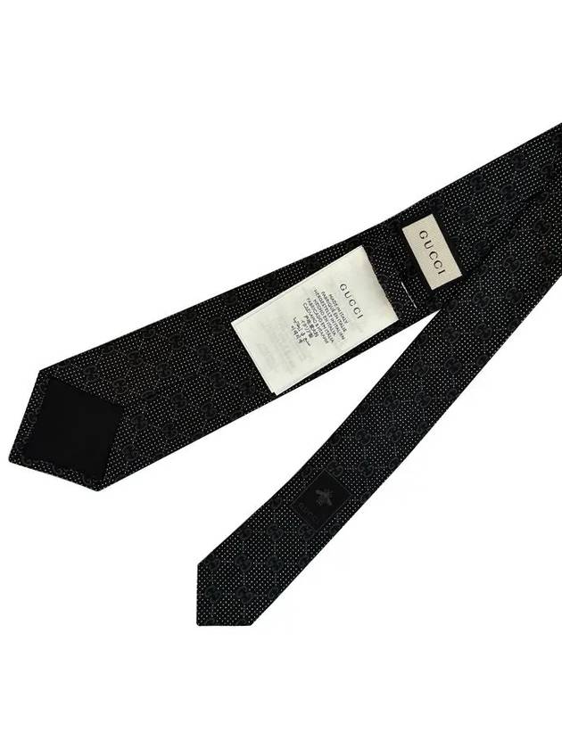 Men's GG Dot Pattern Silk Necktie Black - GUCCI - BALAAN 5