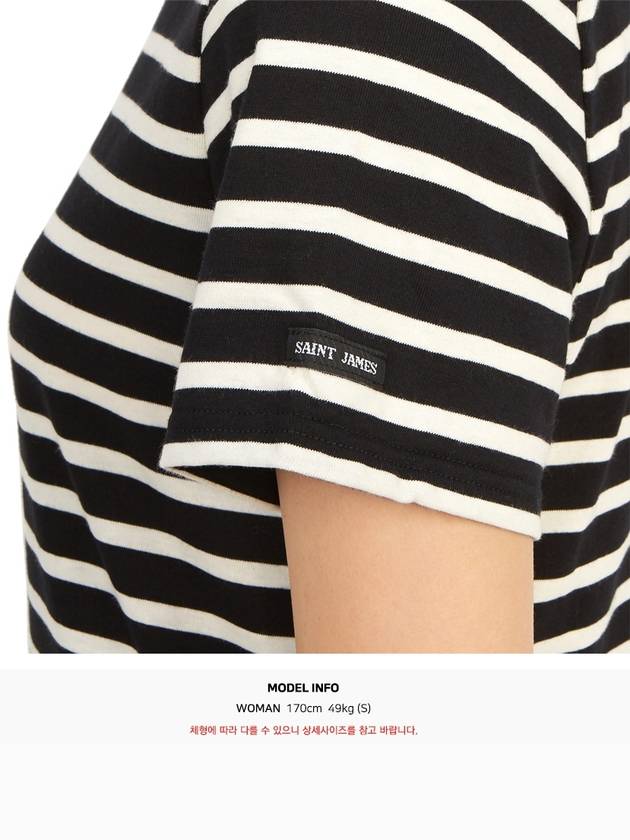 Etrille Striped Short Sleeve T-Shirt White Black - SAINT JAMES - BALAAN 9