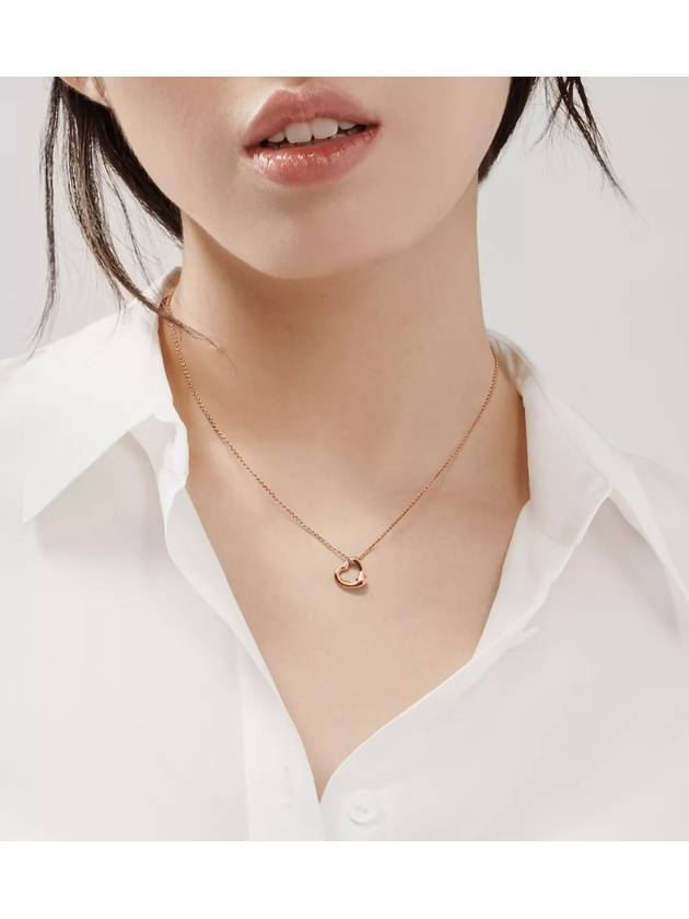 Elsa Peretti Open Heart Pendant Necklace Rose Gold - TIFFANY & CO. - BALAAN.