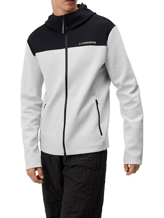 Jeff Hoodie Zip-Up Light Grey Melange - J.LINDEBERG - BALAAN 2