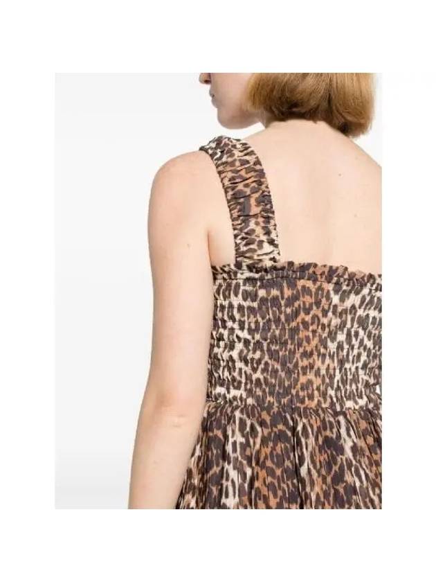 Leopard Print Midi Dress Brown - GANNI - BALAAN 6