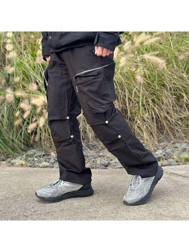 COTTON PARACHUTE CARGO PANTS BLACK - PEACEOFMIND - BALAAN 1