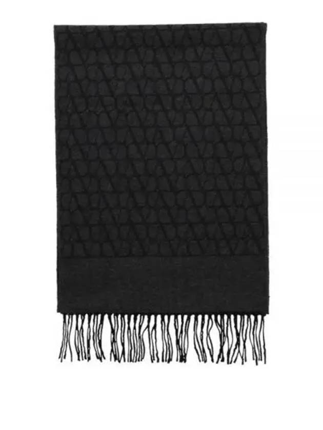 Toile Iconographe Cashmere Wool Muffler Black - VALENTINO - BALAAN 2