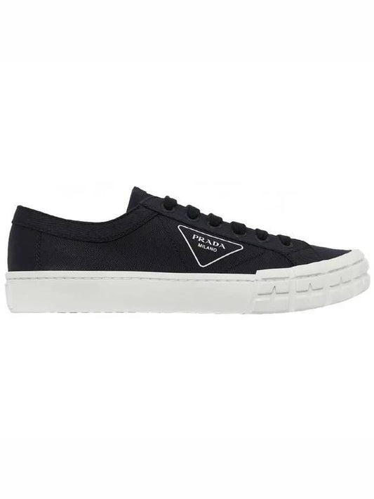 gabardine wheel low top sneakers navy - PRADA - BALAAN 1