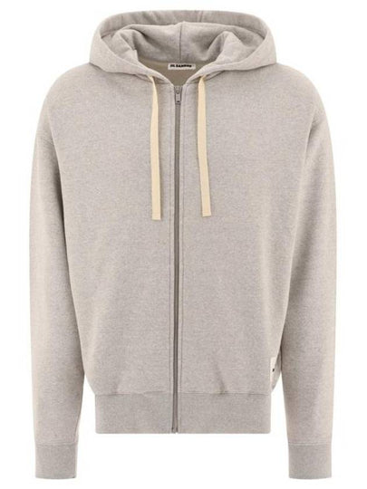 Logo Patch Cotton Zip-up Hoodie Light Grey - JIL SANDER - BALAAN 2