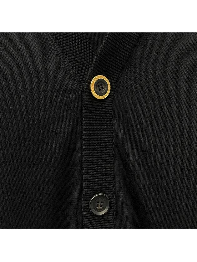 V-Neck Button Down Cardigan Black - VERSACE - BALAAN 5