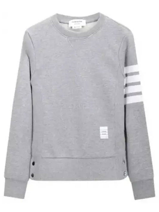 Engineered 4 Bar Stripe Loopback Jersey Knit Crewneck Sweatshirt Light Grey - THOM BROWNE - BALAAN 2