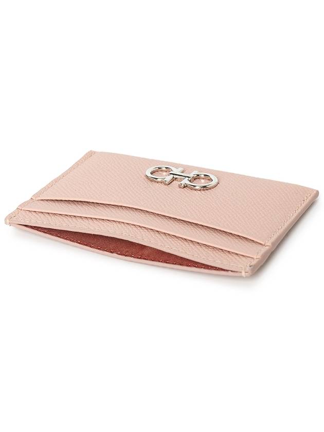 Gancini Card Wallet Pink - SALVATORE FERRAGAMO - BALAAN 5