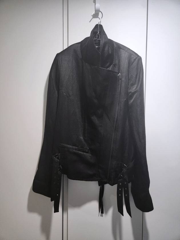 silk black biker jacket - ANN DEMEULEMEESTER - BALAAN 7