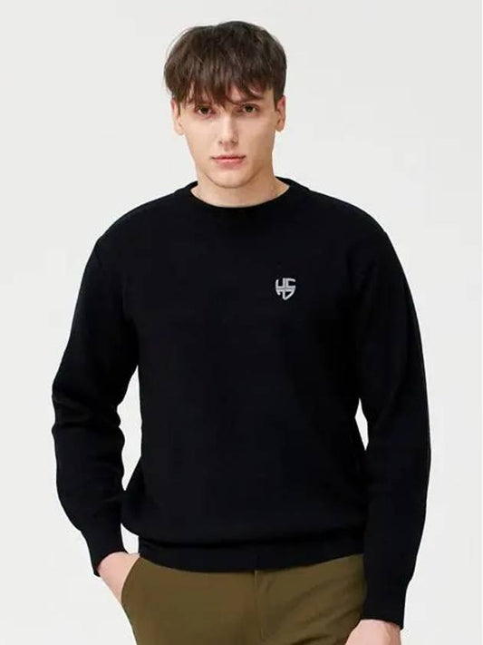 Golf Solid Knit Sweater Black - HENRY STUART - BALAAN 1