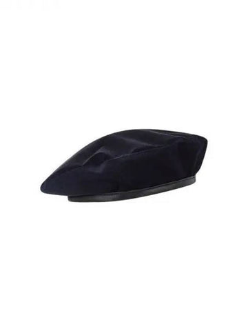 Women s Leather Trimmed Drawstring Beret Blue 270084 - EMPORIO ARMANI - BALAAN 1