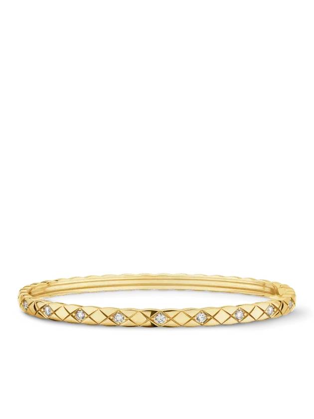 Coco Crush Quilted Diamond Motif Bracelet Gold - CHANEL - BALAAN 3