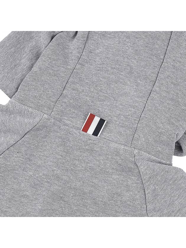 Engineered 4-Bar Stripe Loopback Jersey Knit Zip Up Hoodie Light Grey - THOM BROWNE - BALAAN 10