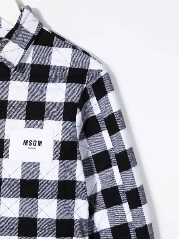 Kids Check Cotton Shirt MS027858 200 - MSGM - BALAAN 4