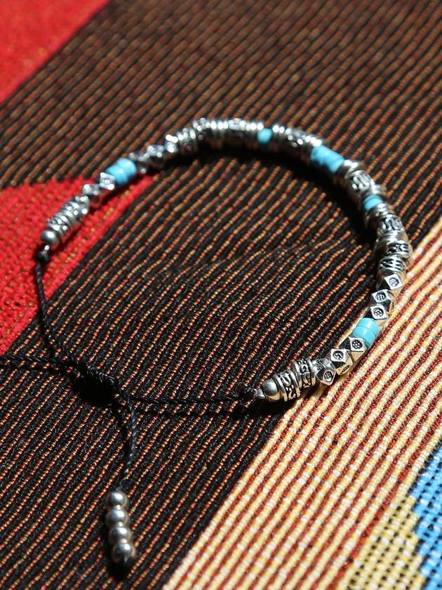 turquoise beads bracelet silver - KND - BALAAN 9