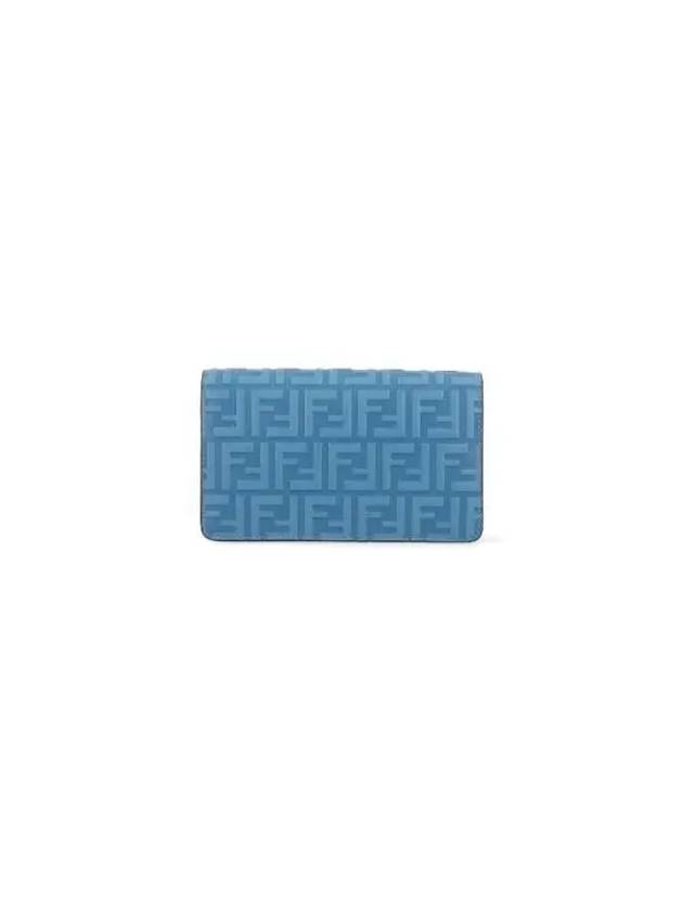 Diamond FF Logo Chain Long Wallet Blue - FENDI - BALAAN 4