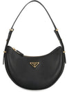 Arque Leather Shoulder Bag Black - PRADA - BALAAN 1