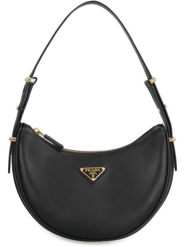 Arque Leather Shoulder Bag Black - PRADA - BALAAN 1