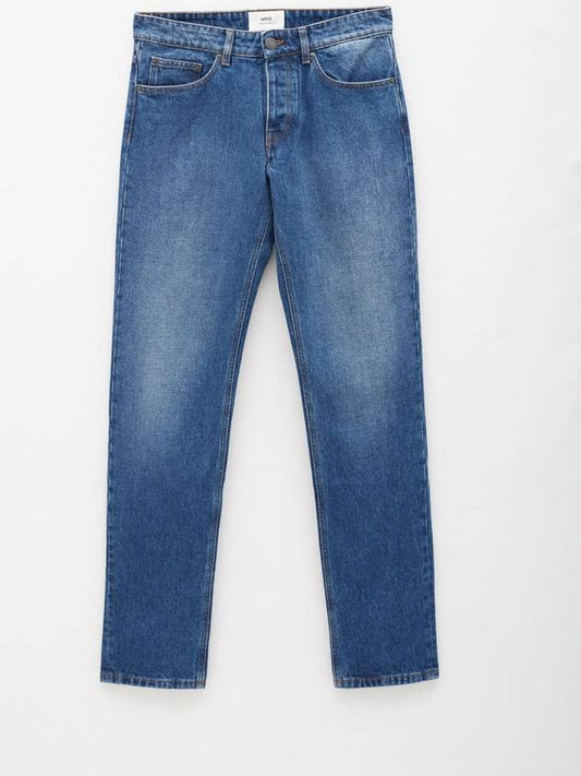 Classic Fit Denim Straight Pants Blue - AMI - BALAAN 2