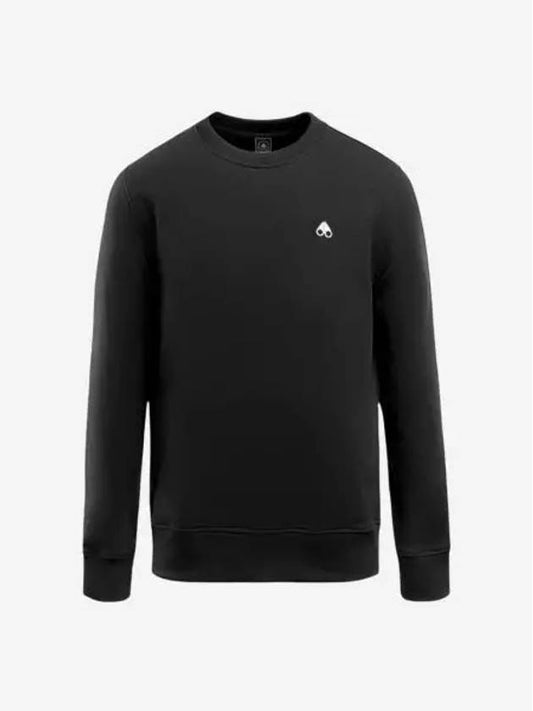 Men's Greyfield Crew Neck Cotton Sweatshirt Black - MOOSE KNUCKLES - BALAAN 2