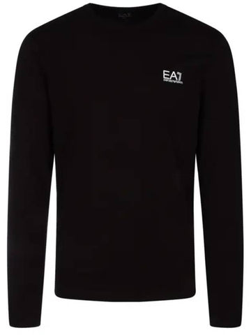 Ea7 Logo Print Long Sleeve T-Shirt Black - EMPORIO ARMANI - BALAAN.