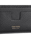 Tomford T-Line Logo Grain Leather Card Wallet Black - TOM FORD - BALAAN 5