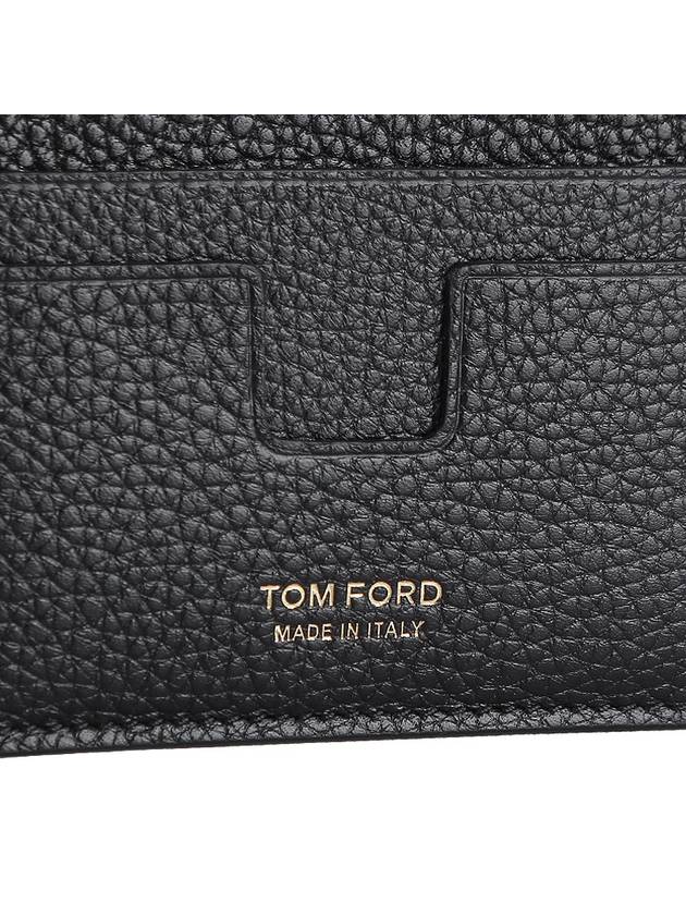 Tomford T-Line Logo Grain Leather Card Wallet Black - TOM FORD - BALAAN 5