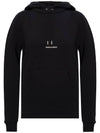 Embroidered Logo Cotton Hood Black - SAINT LAURENT - BALAAN.