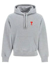 Small Heart Logo Hoodie Grey - AMI - BALAAN 2