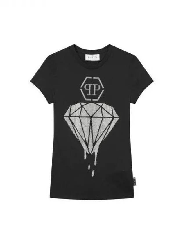 Women's Crystal Snake TShirt Black 270216 - PHILIPP PLEIN - BALAAN 1