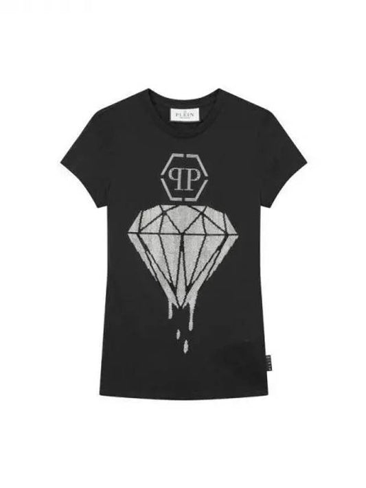 Women's Crystal Snake TShirt Black 270216 - PHILIPP PLEIN - BALAAN 1