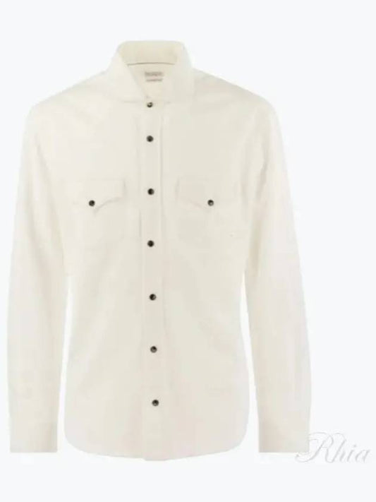 Cotton Long Sleeve Shirt White - BRUNELLO CUCINELLI - BALAAN 2
