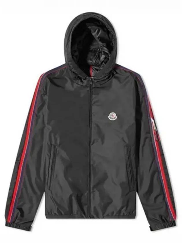 1A00005 68352 999 NECKER Logo Patch Hooded Down Jacket Black Men s TLS 270805 - MONCLER - BALAAN 1