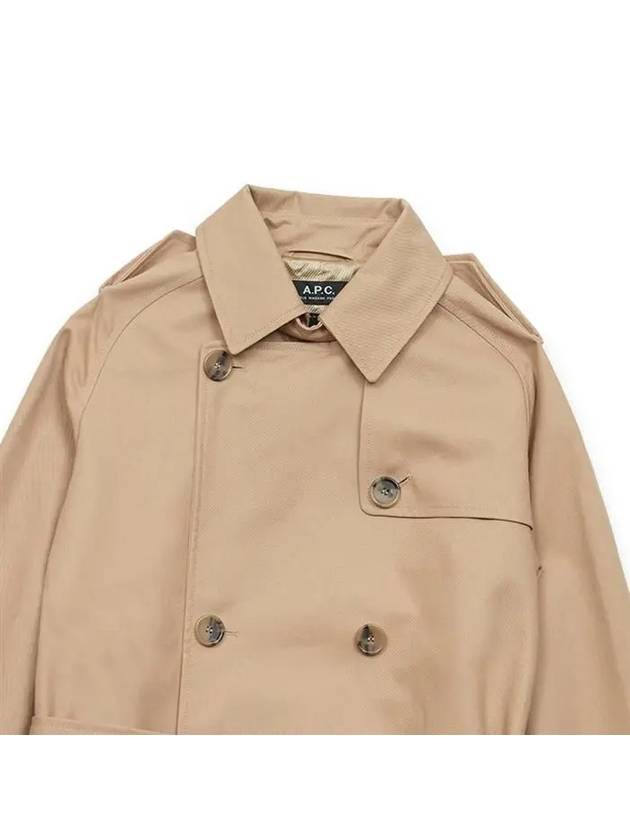 Greta double-breasted cotton trench coat beige - A.P.C. - BALAAN 4