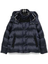 Hooded Nylon Down Padding Navy - BURBERRY - BALAAN 2