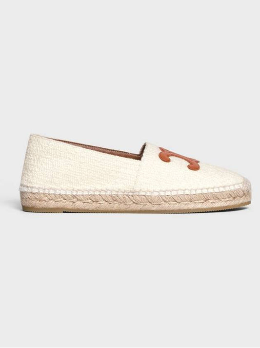 Women's Triomphe Logo Patch Flat Espadrilles Cream - CELINE - BALAAN 2