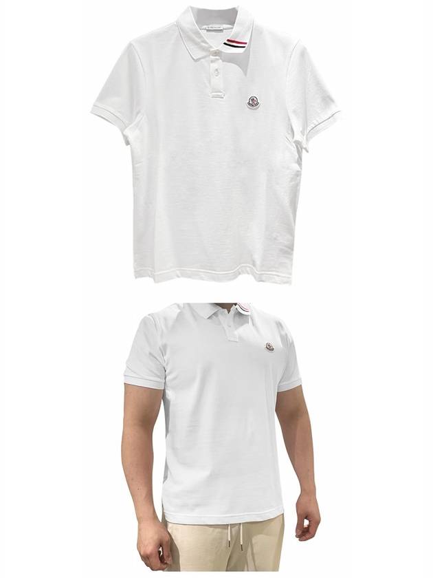 Logo Patch Short Sleeve Polo Shirt white - MONCLER - BALAAN 5