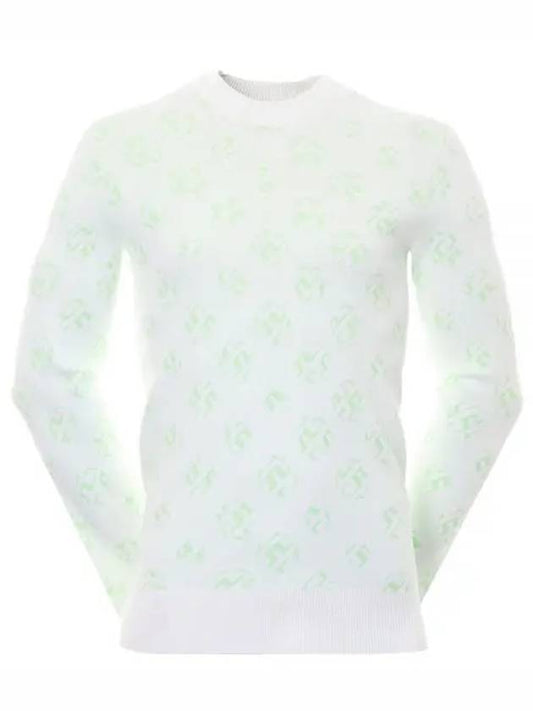 Men's Golf Gus Jacquard Crew Neck Sweatshirt White - J.LINDEBERG - BALAAN 2