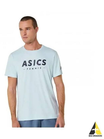 Man Court Tennis Graphic Tee 2041A259406 Men s Short Sleeve Round T Shirt - ASICS - BALAAN 1