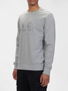 logo brushed fleece sweatshirt gray melange - CP COMPANY - BALAAN.