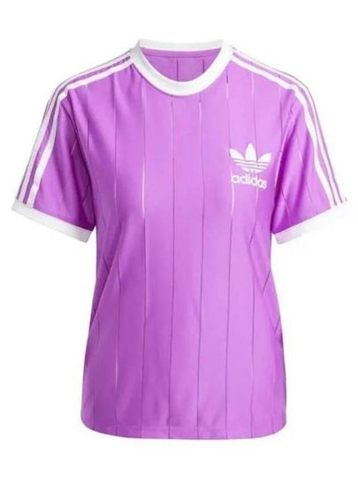 3 Pinstripe Loose Fit Short Sleeved T-Shirt Purple - ADIDAS - BALAAN 2