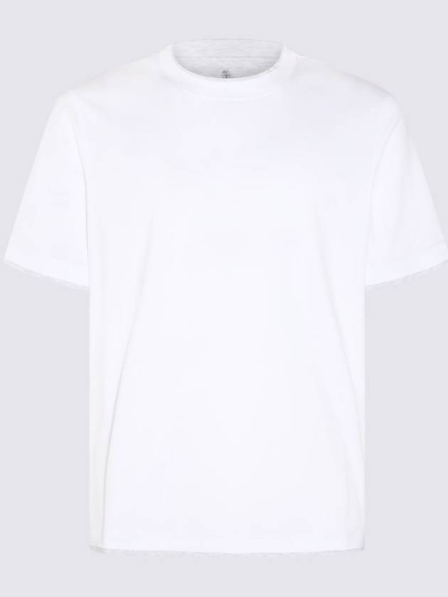 Men's Layered Effect Short Sleeve T-Shirt White - BRUNELLO CUCINELLI - BALAAN 2