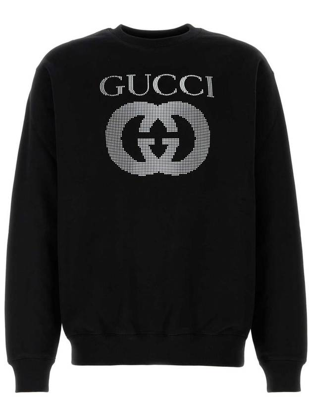 Embellished Logo Crew Neck Sweater Black - GUCCI - BALAAN 2