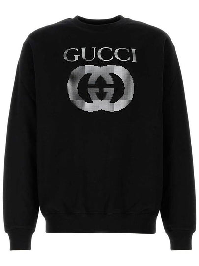 Embellished Logo Crew Neck Sweater Black - GUCCI - BALAAN 2