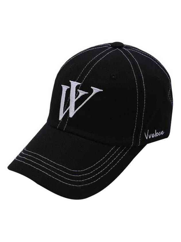 KV Soft Fit Stitched Ball Cap Black - VVELOCE - BALAAN 1