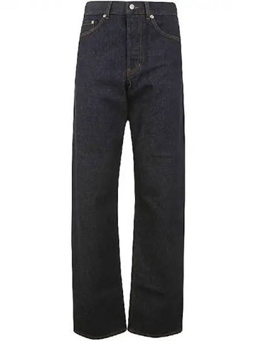 Back logo patch wide denim pants - DRIES VAN NOTEN - BALAAN 1