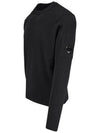 Men's Lens Wappen Wool Crew Neck Knit Black - CP COMPANY - BALAAN 3